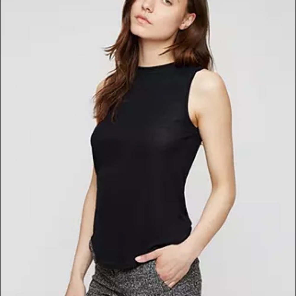 Jigsaw Black Ribbed Top